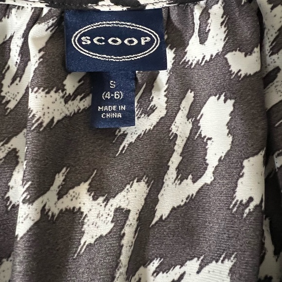 NWT Scoop midi dress belted black and white long sleeve polyester 4 6 women’s - Picture 9 of 10